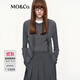 MO&Co.【C+系列】針織衫開(kāi)衫背心2025秋新品綿羊毛兩件套MBE3CAR016 深花灰色 S /160