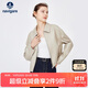 Navigare意大利小帆船女士綿羊皮衣翻領(lǐng)休閑機車(chē)外套2336703506 白 L 