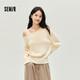 森馬（Semir）針織衫女冬季短款斜肩開(kāi)叉2025溫柔小個(gè)子設計感上衣10A725107002