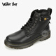 Walker Shop馬丁靴男【精選優(yōu)質(zhì)牛皮】2025新款英倫加絨男靴厚底增高工裝靴 黑色 40 （皮鞋碼）