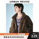 UR春夏新款女裝美拉德溫暖軟糯立領(lǐng)寬松毛毛外套UWV140020 咖棕 S