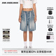 ANN ANDELMAN【李蘭迪同款】官方直營(yíng)洗水五分牛仔褲女短褲寬松闊腿褲 藍色 M