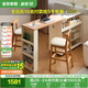 全友家居北歐原木風(fēng)餐邊柜入戶(hù)玄關(guān)柜客廳隔斷收納儲物置物柜子吧臺桌