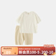 papa爬爬【小奶皮】夏季寶寶無(wú)感無(wú)痕七分睡衣男女童家居服套裝舒適 黃色 90 cm