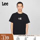 Lee25新品舒適版圓領(lǐng)Logo印花男女同款短袖T恤休閑潮LUT0098394LE 黑色（尺碼偏大，拍小一碼） L