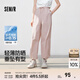 森馬【防曬UPF50+】休閑褲女涼感闊腿褲25夏季一褲兩穿褲子 橡皮粉61214【防曬UPF50+】 M