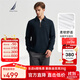 諾帝卡（NAUTICA）【商場(chǎng)同款】男裝春秋經(jīng)典百搭全棉半開(kāi)襟拉鏈長(cháng)袖POLO男KO4309 藏青4NV L