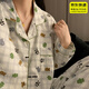 韞舜大碼睡衣女秋冬季卡通格子小熊貓長(cháng)袖家居服少女可愛(ài)套裝 長(cháng)袖+長(cháng)褲L碼（建議100-120斤） L