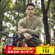 AKSERIES AK男裝秋季新款輕復古系列印花休閑圓領(lǐng)套頭衛衣男2205230易穿搭 卡其色 XL