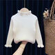 兒童秋冬新款上衣百搭打底衫女童半高領(lǐng)加絨洋氣毛衣白色童裝 900白色單層毛衣 120 cm