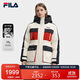 FILA 斐樂(lè )官方楊冪同款女士中長(cháng)款羽絨服2025冬休閑拼色連帽保暖外套