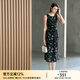 顏域黑色碎花無(wú)袖夏季連衣裙女2025新款高級(jí)感女式氣質(zhì)背心長(zhǎng)裙子 黑花 XL