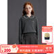 ELLE KIDS童裝 法式娃娃領(lǐng)高克重毛衣女童秋冬羊毛混紡套頭針織衫 花灰色 165 (M)