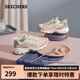 斯凱奇（SKECHERS）女鞋秋季奶茶熊莫蘭迪熊貓鞋厚底增高老爹百搭休閑運動鞋149238