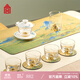 故宮文化 千里江山·蓋碗茶具套裝 茶具整套高檔茶杯大茶套送長(cháng)輩商務(wù)送禮 故宮博物院文創(chuàng  )禮品 禮盒裝 12件