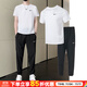 耐克（NIKE）男裝運動(dòng)套裝25夏新款舒適簡(jiǎn)約寬松短袖T恤長(cháng)褲束腿褲 兩件套 白色T恤+梭織長(cháng)褲 褲腳拉鏈/偏緊 L/175