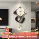 福進(jìn)門(mén)現代簡(jiǎn)約電視背景墻裝飾畫(huà)輕奢客廳鐘表掛畫(huà)高檔抽象壁燈掛件時(shí)鐘 A款-石來(lái)運轉 40*85cm 立體金屬條掛墜小號+指針+UV精雕 常規款（不發(fā)光）