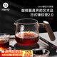 Hero 日式錘紋杯透明玻璃咖啡杯耐高溫茶杯防滑水杯手沖咖啡杯 錘紋玻璃分享壺400ml