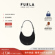 芙拉（FURLA）【禮物】DELIZIA牛皮迷你女士單肩包腋下包月牙包時髦高級感 黑色