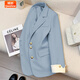 婍妡2025春裝新款高級設計感薄荷綠西裝外套女韓系洋氣休閑 淺藍色 秒發(fā) S 85-95斤