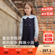 戴維貝拉（DAVE＆BELLA）中大童連衣裙2025秋裝新款小香風(fēng)女童假兩件裙子學(xué)院風(fēng)兒童公主裙 復古藍【現貨】 130 cm（建議身高120-130cm）
