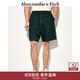 Abercrombie & Fitch男裝25夏季美式復古百搭松緊腰寬松五分褲休閑短褲128-5048 橄欖綠 L (180/86A)