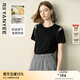 顏域黑色短袖T恤女2025夏季新款高級感天絲顯瘦氣質(zhì)露肩氣質(zhì)上衣 黑色 L