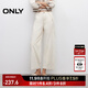 ONLY2025夏季新款高腰通勤寬松直筒褲七分褲牛仔褲女|12526I001 J2G 米白色 M M標準褲長(cháng)