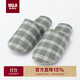 無(wú)印良品（MUJI）男女通用 法蘭絨可水洗柔軟拖鞋 棉拖鞋 綠色 42