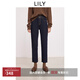 LILY2025冬新款復古原色抓毛修身窄版百搭通勤小腳直筒褲牛仔褲女 401藍色 XL