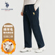 U.S. POLO ASSN.休閑褲男秋冬季保羅運動(dòng)褲子燈芯絨加絨保暖直筒衛褲 藏青 2XL