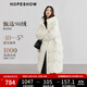 紅袖溫暖立領(lǐng)羽絨服冬季2024新款女裝啞光插肩雙拉鏈連帽寬松長(cháng)款外套 米白004 M
