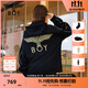 BOY LONDON【黃金法則】秋季男女同款外套刺繡連帽開(kāi)衫衛衣N06901 黑色 XL