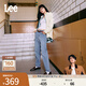 Lee【預售】【張凌赫代言】411舒適高腰小直腳藍色日常女士牛仔褲 淺藍色 28 (120-130斤)