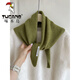 啄木鳥(niǎo)英國原單含羊毛針織三角巾女頭巾針織圍巾多功能保暖百搭披肩圍脖 綠色