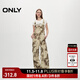 ONLY秋季時(shí)尚廢土風(fēng)直筒高腰長(cháng)褲背帶休閑褲女|12427S001 HH9 伊恩印花 XS (155) 60A