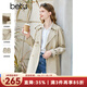 百圖betu女裝秋新款風(fēng)衣氣質(zhì)英倫風(fēng)中長(cháng)款遮肉顯瘦風(fēng)衣女2308T93 杏色 S
