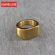 CARVELOVEins北歐簡(jiǎn)約主義男女幾何復古純色正方形情侶款對戒指潮配飾指環(huán) 金色 男碼9號(指圍6.2cm)
