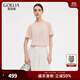 歌莉婭真絲上衣女2025新款穿搭桑蠶絲荷葉袖短袖T恤1E7L3I270 02R珍珠粉 L