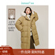 茵曼（INMAN）2025秋冬女裝新款高充絨量白鴨絨連帽毛領(lǐng)羽絨服長(cháng)款外套大衣上衣 卡其綠 S