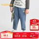 巴拉巴拉童裝寶寶牛仔褲男童女童長(cháng)褲2025秋新款蘿卜褲松緊腰百搭 牛仔淺藍88101 100