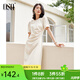 歐莎（OSA）赫本風(fēng)小黑裙中長(cháng)款優(yōu)雅收腰短袖連衣裙女夏季2025年新款 杏色 S