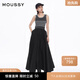moussy【鐘楚曦同款】 復古風(fēng)條紋針織拼接背心連衣裙028ISZ70-3861 163深灰色 均碼