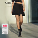 MO&Co.短裙春夏高腰黑色A字設計感斜襟開(kāi)叉半身裙黑色女摩安珂 黑色 S 160