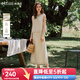 Olrain歐芮兒法式度假風(fēng)時尚流蘇套裝女夏季2025新款卡其色兩件套 卡其色 M