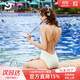 普拉施（PULASSI）女士泳衣三角連體少女感卡通速干抗氯收腰顯瘦游泳衣 奧利貓  L 