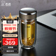希諾（HEENOOR）雙層抗菌玻璃杯男女士高檔商務(wù)辦公泡茶杯帶濾網(wǎng)便攜車(chē)載鵝蛋水杯 閃銀灰-曲線(xiàn)杯身【抗菌杯】280ml 禮盒裝