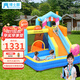 博士豚 充氣城堡室外大型戶(hù)外兒童玩具跳床滑梯攀巖家用小型游樂(lè )場(chǎng) 72010-小商店城堡( 雙氣墊款 )
