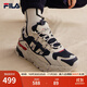 FILA 斐樂(lè )TREK女鞋老爹鞋新款休閑鞋時(shí)尚復古跑鞋運動(dòng)鞋 白蘆筍/軍禮藍-WD 36.5