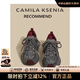 CAMILA KSENIA老爹鞋女夏季2025新款增高厚底運動(dòng)鞋百搭時(shí)尚顯瘦休閑鞋子跑步鞋 安哥拉紅 36